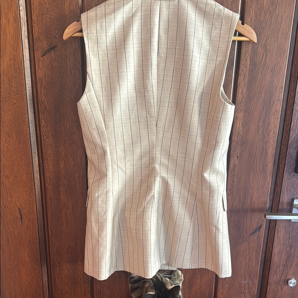 REISS Pinstripe Sleeveless Blazer Vest, size 2 - Picture 3 of 6